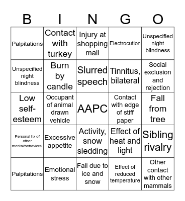AAPC Christmas Bingo Card