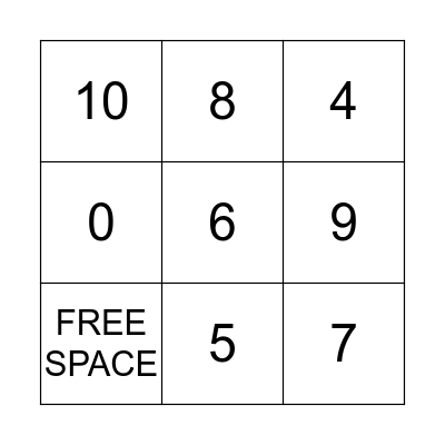 Numéros Bingo Card
