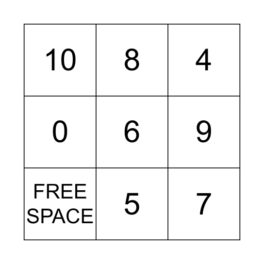 Numéros Bingo Card