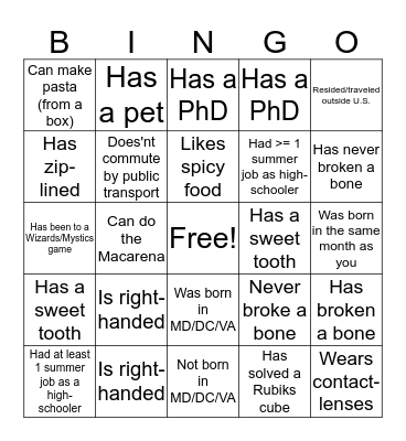 OPARM Bingo: Find one person for each square to get BINGO! You may only list each person once. Bingo Card