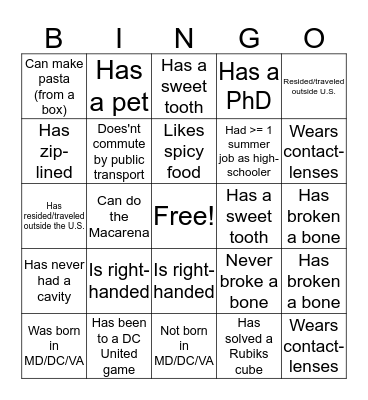 OPARM Bingo: Find one person for each square to get BINGO! You may only list each person once. Bingo Card