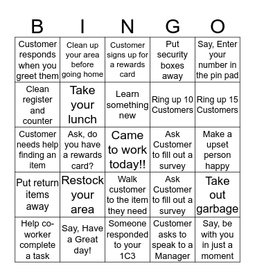 Wags Bingo Card