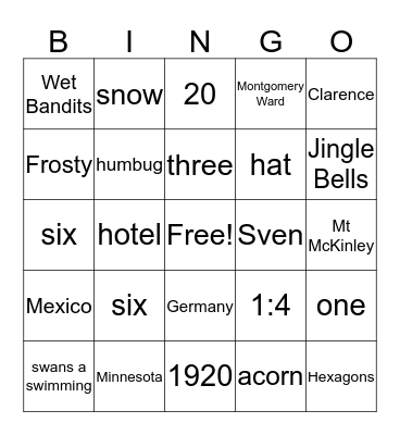 WinterFest BINGO Card