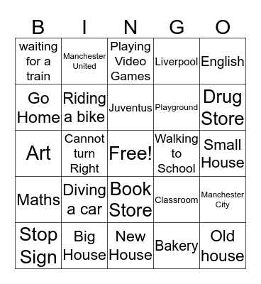 Mr Seb's Bingo Card