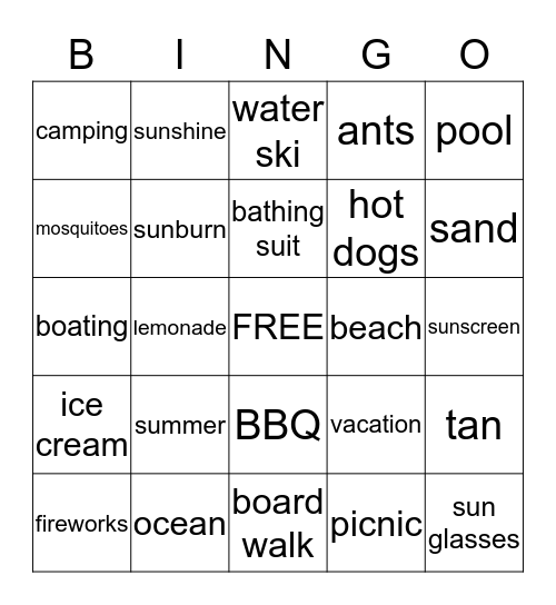 Beach Blanket Bingo Card