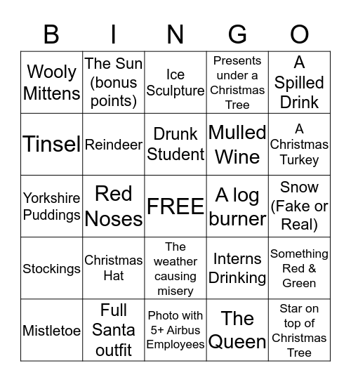 Xmas Bingo 2019 Bingo Card