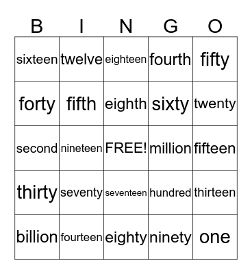 SRA Spelling Lesson 28 Bingo Card