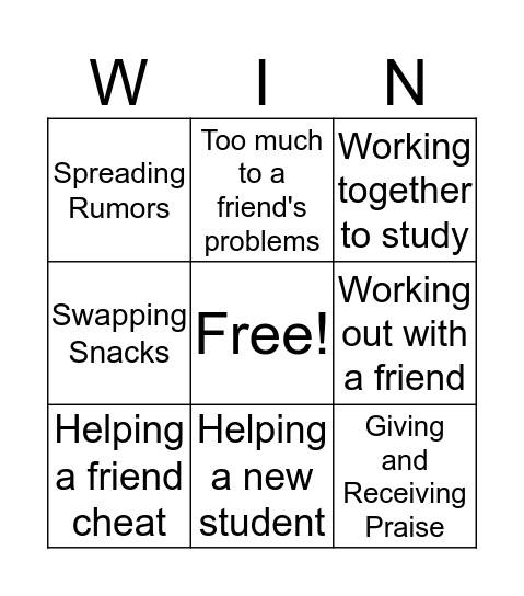 WIN Bingo Card