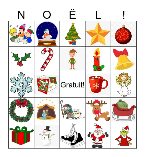 Joyeux Noël! Bingo Card
