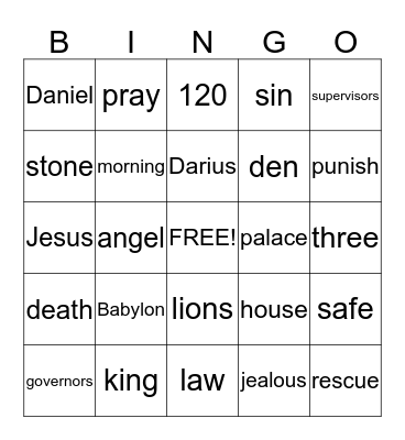 Daniel Bingo Card