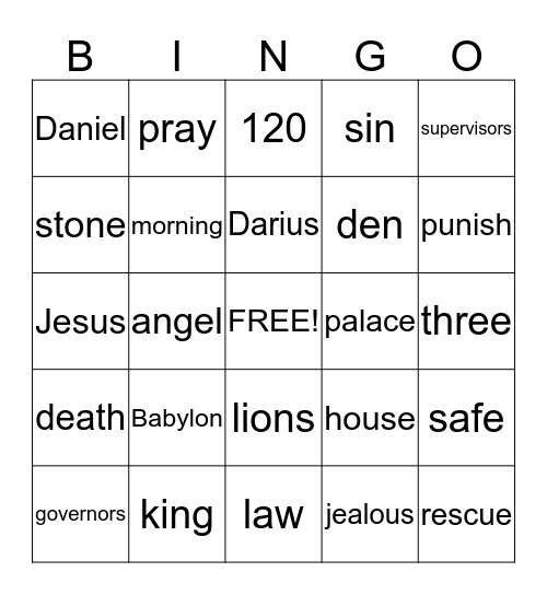 Daniel Bingo Card