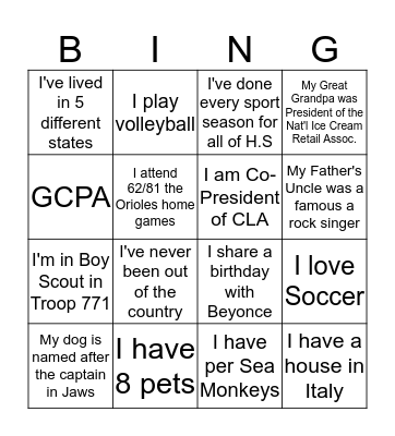 Meeting Monday BINGO Card