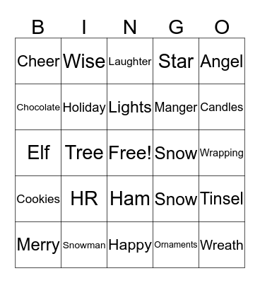 HR Holiday BINGO Card