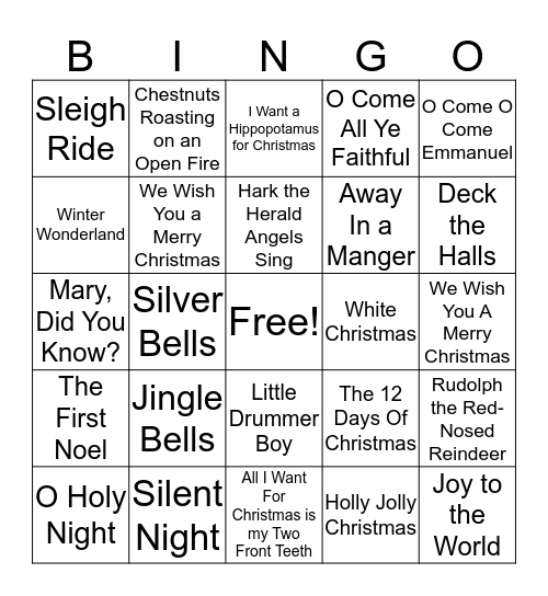 Christmas Bingo! Bingo Card