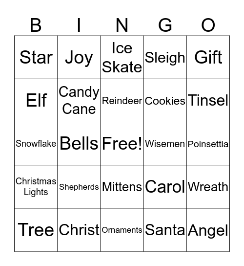 Christmas Bingo Card