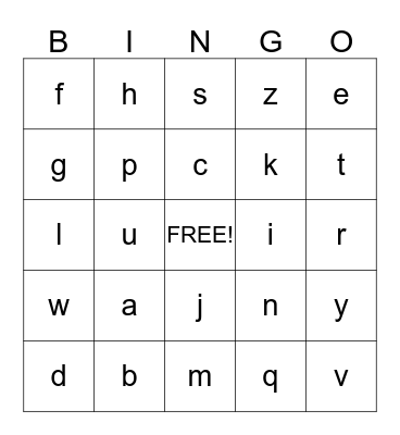 ABC BINGO Card