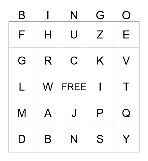 ABC CAPITAL BINGO Card