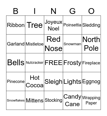 Winter Wonderland Bingo Card