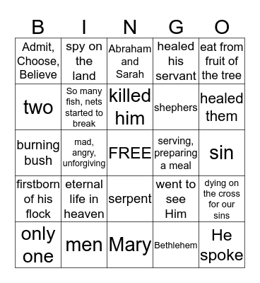 Beach Club Story Bingo Card