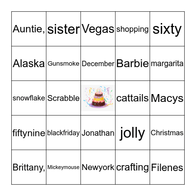 Diane Bingo  Bingo Card