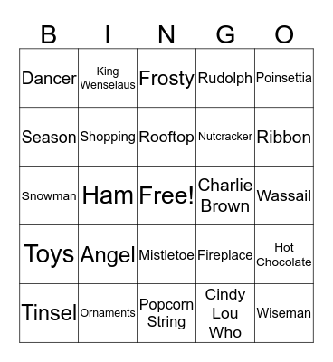 Christmas Bingo Card