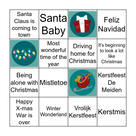 Kerst Muziek Bingo Card