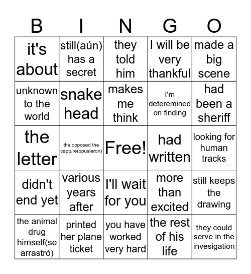 En Busca Capítulo 4 Bingo Card