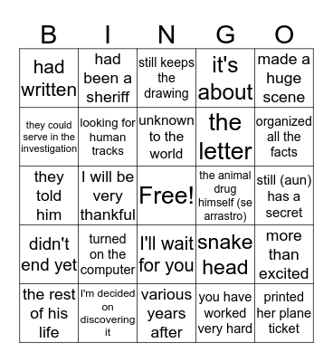 En Busca Capitulo 4 Bingo Card