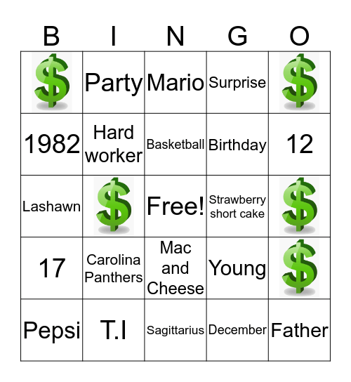 Mario Bingo Card