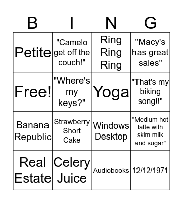 ALL ABOUT YVETTE BINGOOOO Bingo Card