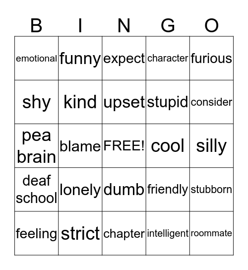 ASL 2 Words Bingo Card