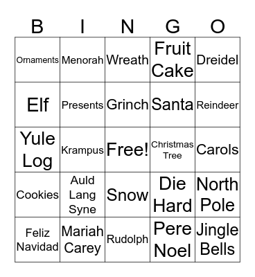 Holiday Bingo Card