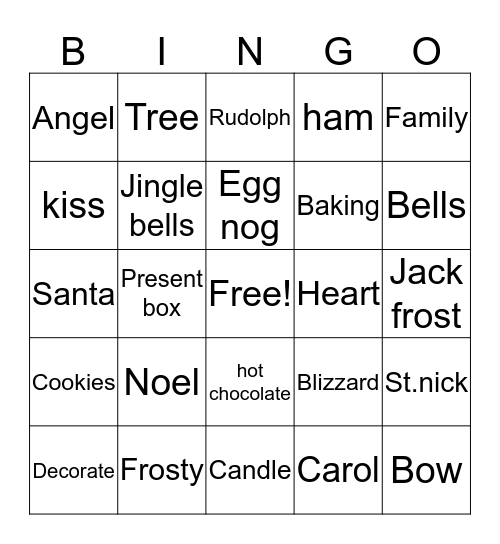 Christmas Bingo Card
