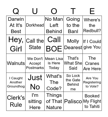 Holiday Bingo Card