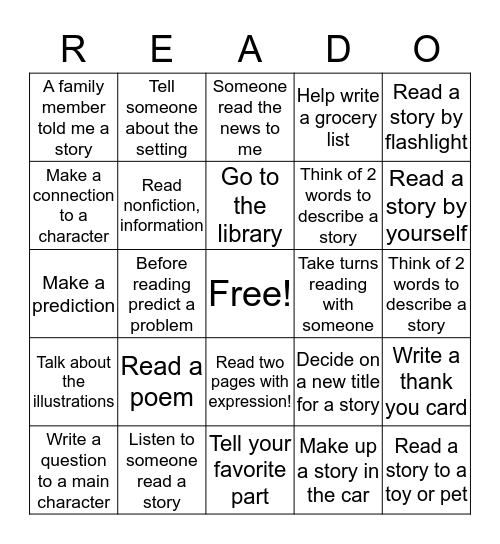 READO Bingo Card