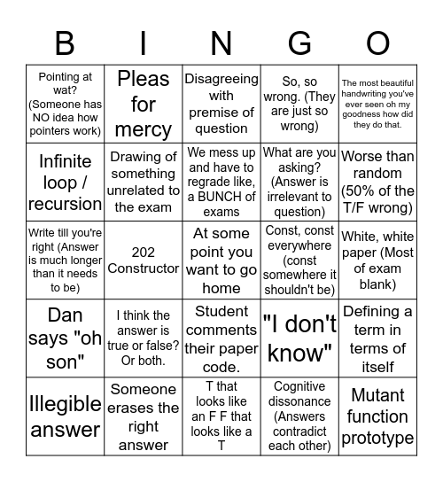 char* m_boardName = "202 Bingo"; Bingo Card