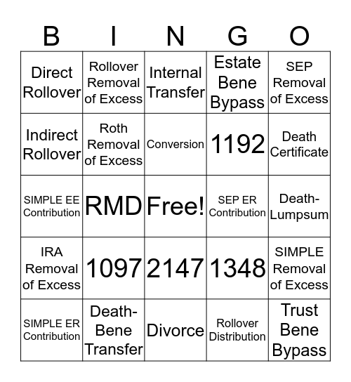 RPS Yearend Bingo Card