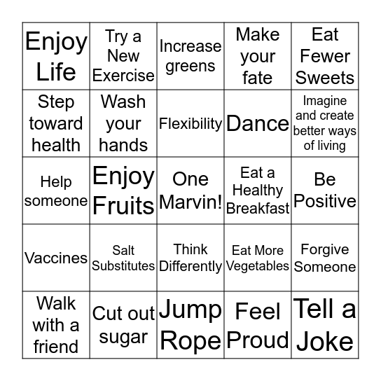 Marvin - Ripley Wellness Bingo 2020 Bingo Card