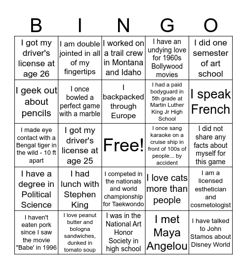 BADGER BINGO Card