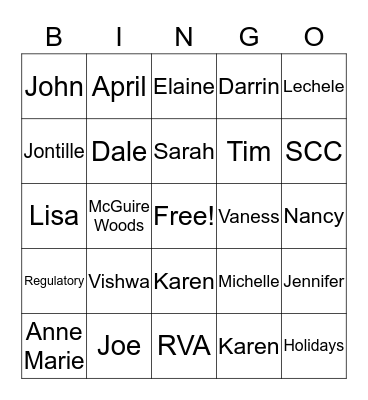 Fun Fact Bingo Card