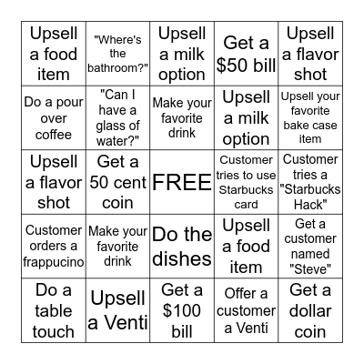 Barista BINGO Card