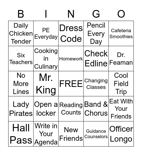 Pirate Pandemonium Bingo Card