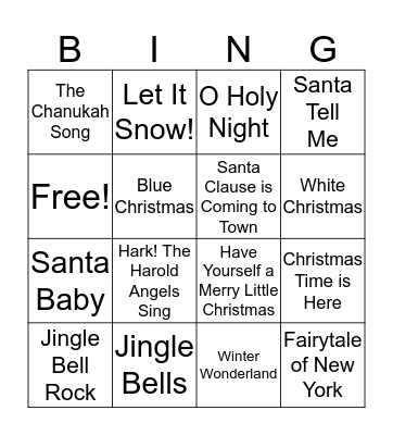 Christmas Singo Bingo Card