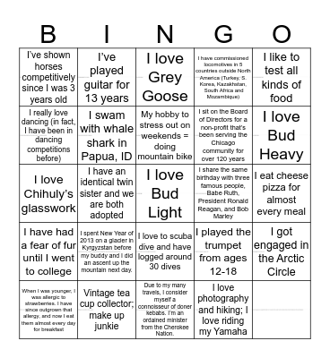 Ali staff meeting ice breaker Bingo Card