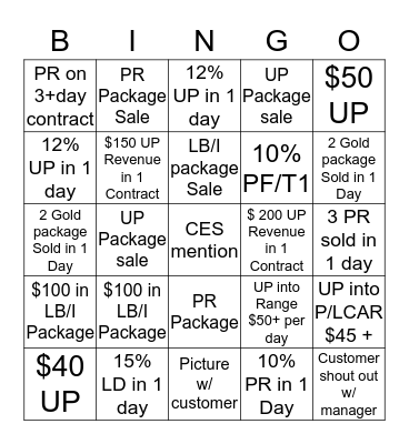 SIXT HOLIDAY BINGO Card