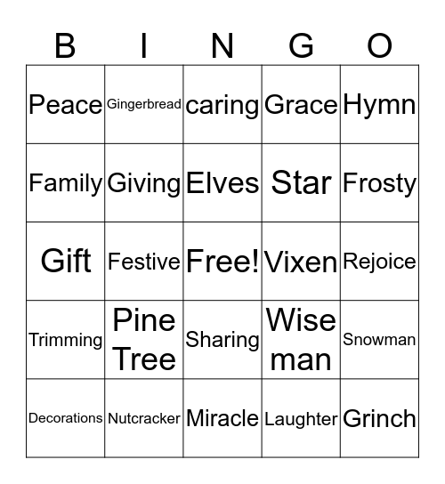 Reindeer Games Bingo Card