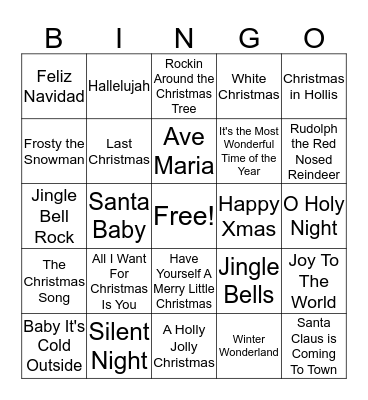 CHRISTMAS  Bingo Card