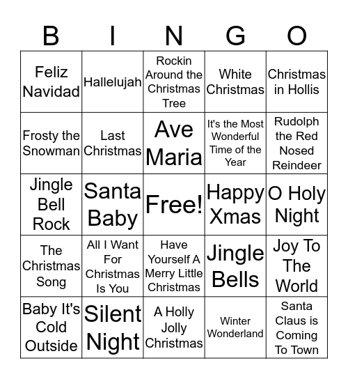 CHRISTMAS  Bingo Card