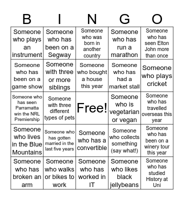 Academic Division Forum Bingo Card
