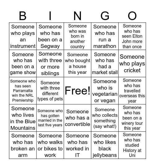Academic Division Forum Bingo Card
